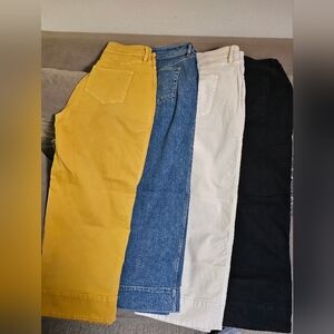 LOFT HIGH RISE WIDE LEG JEANS, CURVY, SIZE 28/6, LOT OF 4